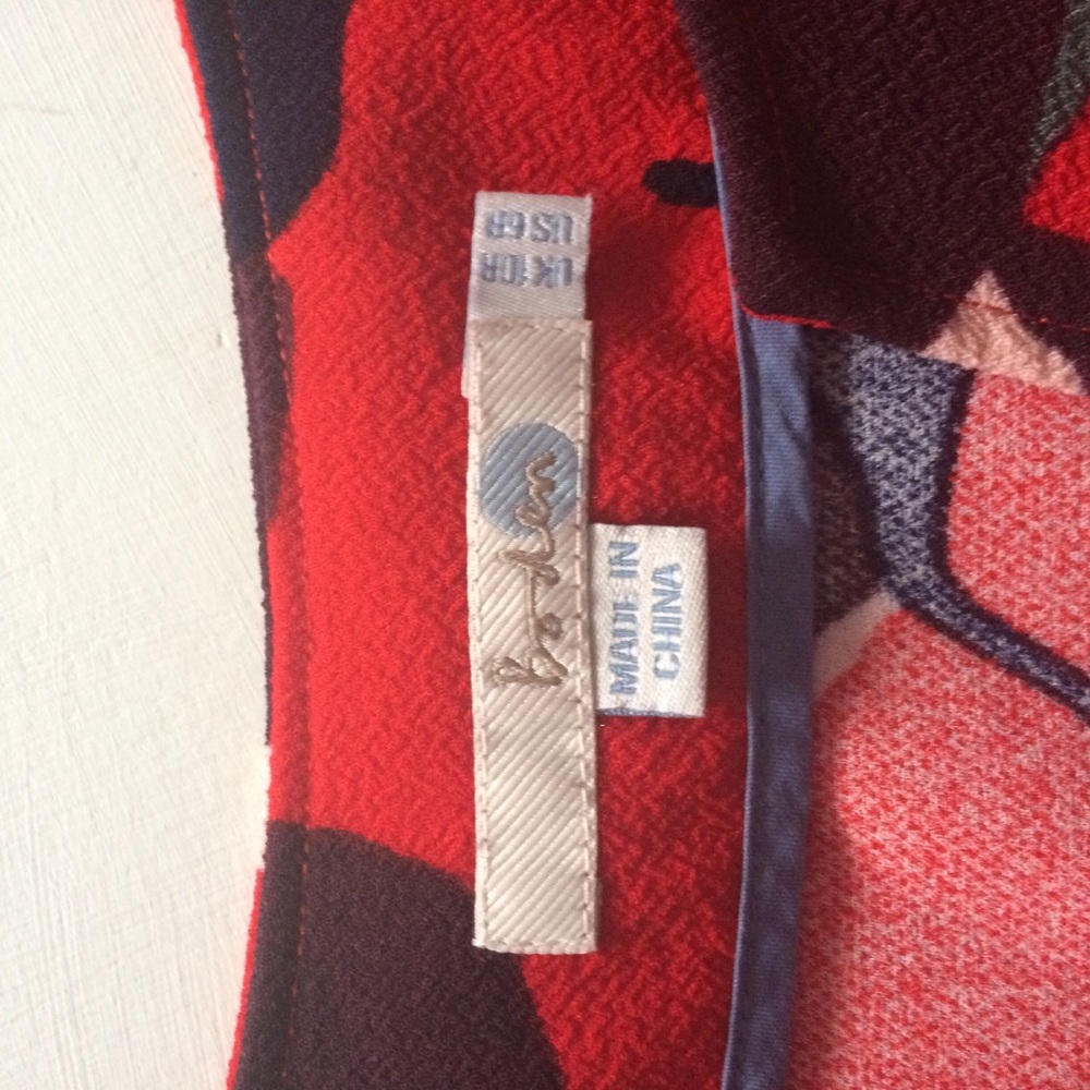 Boden Red V-Cut Floral Dress - Picture 5 of 6